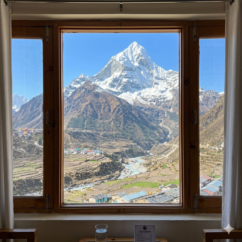 Mountain views from Vijay Lords Centric rooms Badrinath hotel